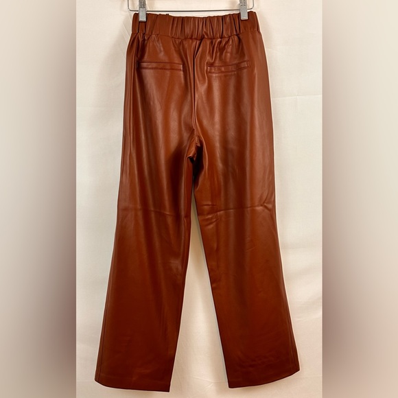 BLANK NYC BROWN  FAUX LEATHER ELASTIC HIGH WAIST CROP PANT XS - Picture 7 of 10